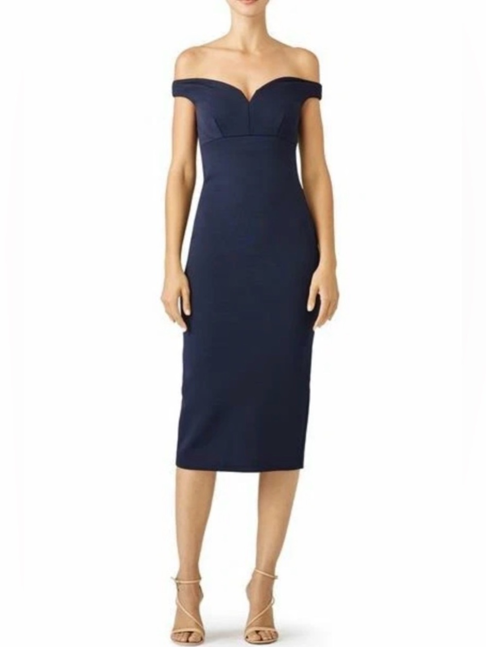 Cinq a Sept Womans Navy Blue Garnet Sheath Dress